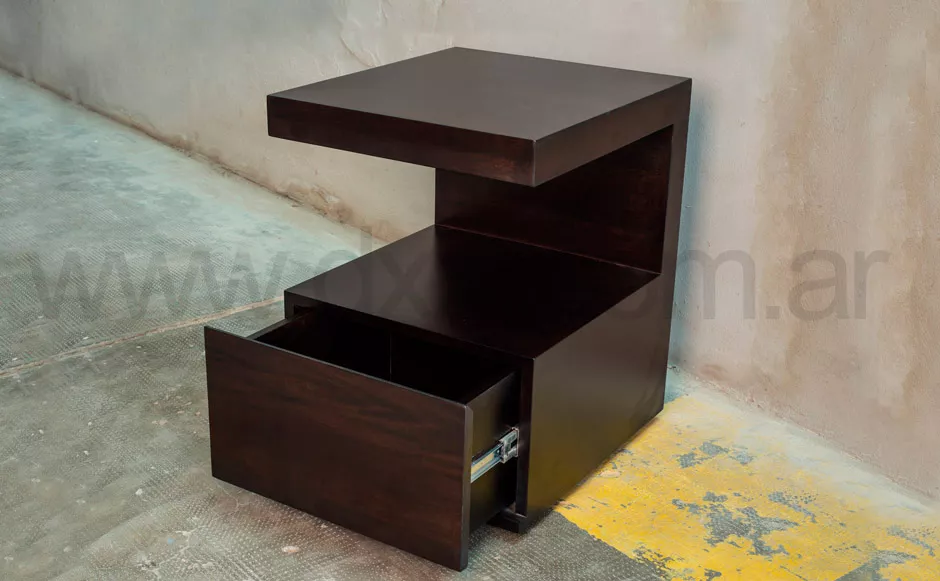 Mesa de luz C. Enchapada lustrada - Imagen 2