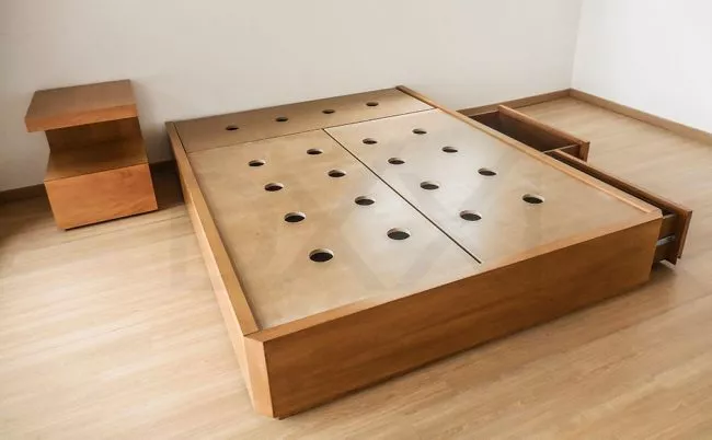 Cama con cajones NOVA enchapada, DXXI fabrica de muebles contemporaneos 02