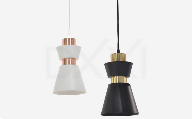 Lampara de techo modelo Milano, hierro pintado y bronce.