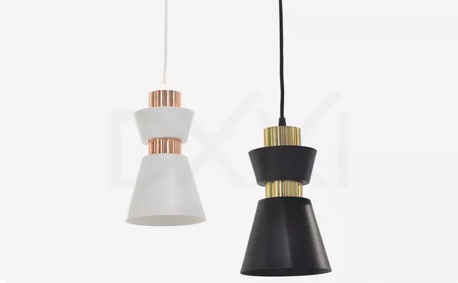 Lampara de techo modelo Milano, hierro pintado y bronce.