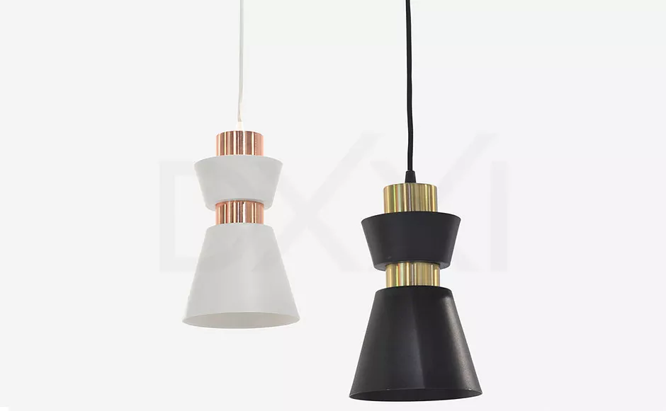 Lampara de techo modelo Milano, hierro pintado y bronce.