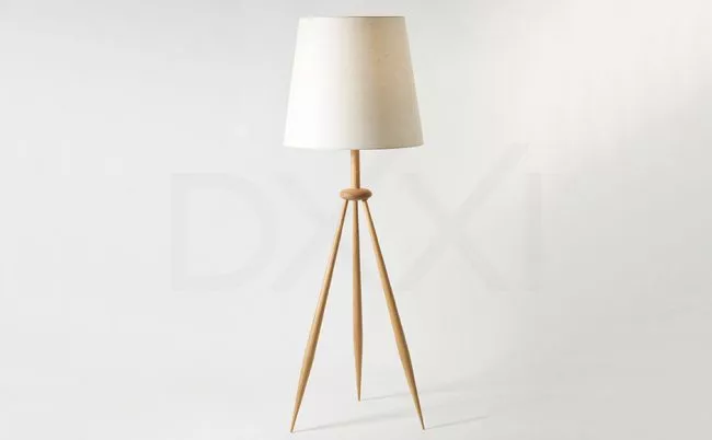 Lampara de pie modelo Muma madera maciza torneada Cerejeria