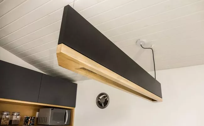 Lampara de techo modelo Verne madera maciza y MDF iluminación LED