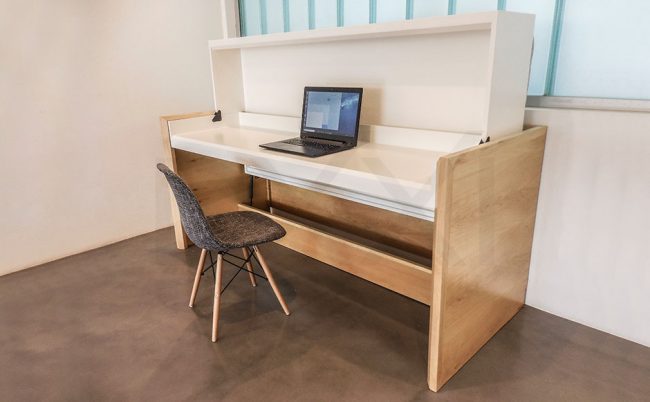 Escritorio cama rebatible de madera modelo Osaka