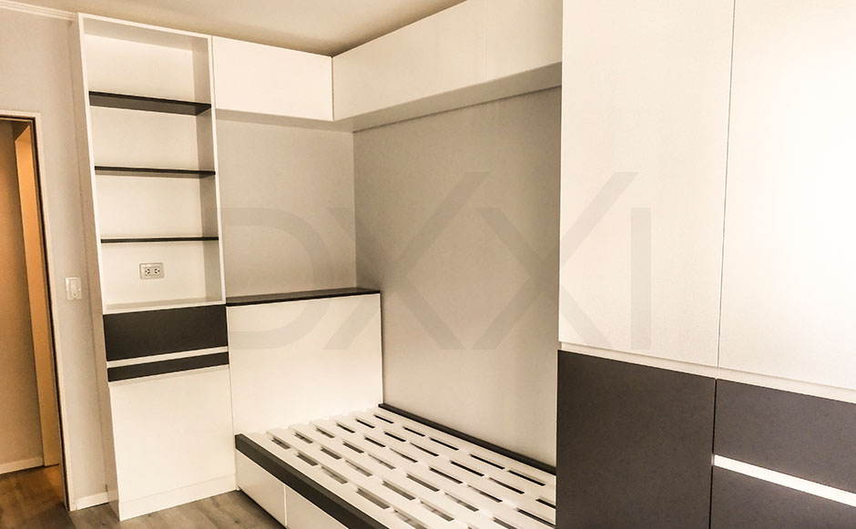 Dormitorio a medida de MDF laqueado. DXXI Fábrica de muebles a medida