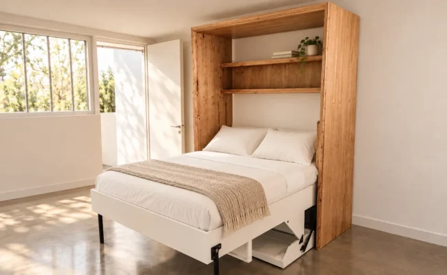 Escritorio Cama abatible Nagori — toma 1 — con colchón