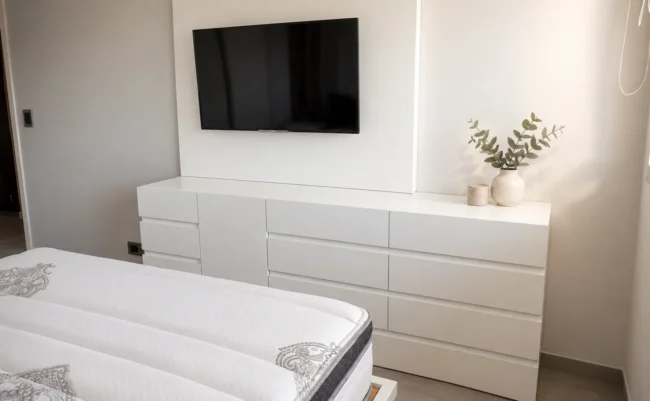 Panel para TV — toma 1 — con complementos